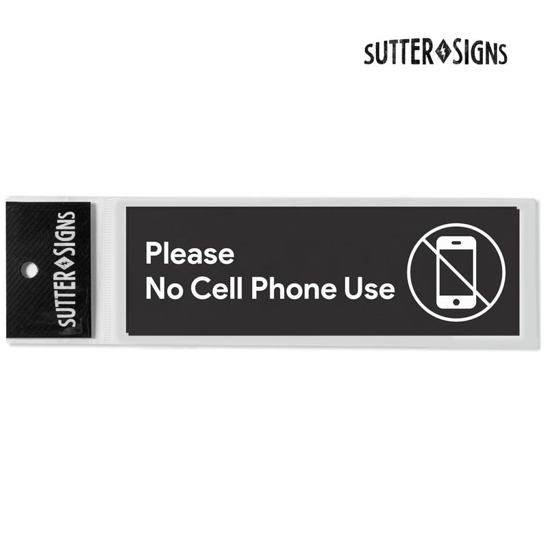 Sutter Signs 2pcs No Cell Phone Use Sign Stickers | No Phone Zone Sign, Please Silence Your Cell Phone | Signage for Classroom, Appointment Waiting Room, Wedding, Medical Office, Customer Service, Restroom - Image 3